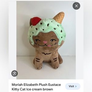 Moriah Elizabeth You Tube Star Rare Eustace Plushie Ice Cream Cone Kitty Cat